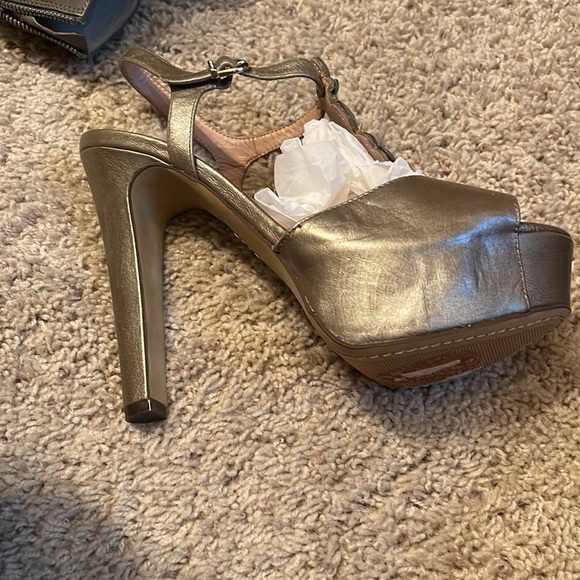 Gorgeous metal taupe cocktail shoes - Picture 4 of 7